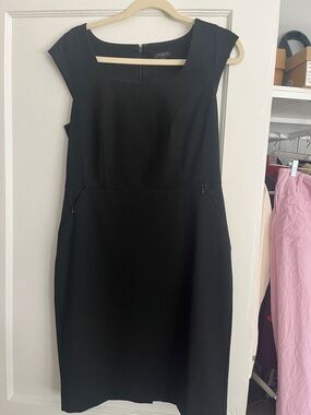 Ann Taylor Black Midi Sheath Dress
